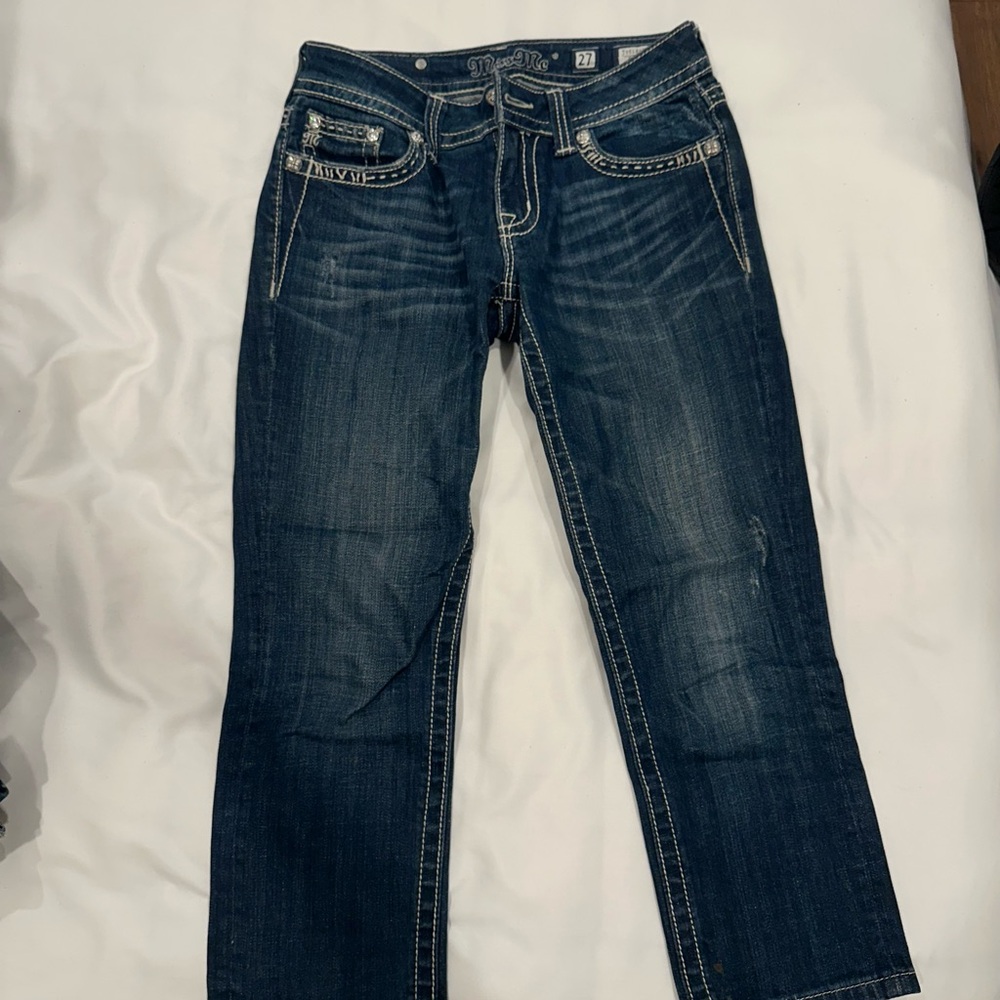 Miss Me Dark Blue Ankle Jeans